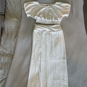 Free People Cream Skirt Set